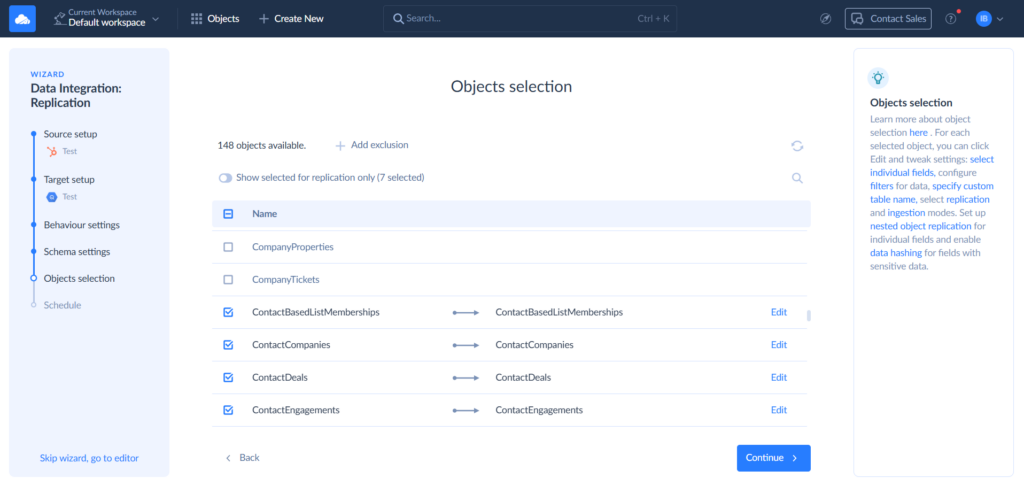 Skyvia Replication Wizard