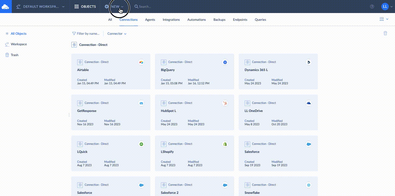 How to Create a New Integration in Skyvia New Integration in Skyvia