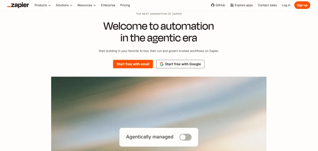 Zapier main page