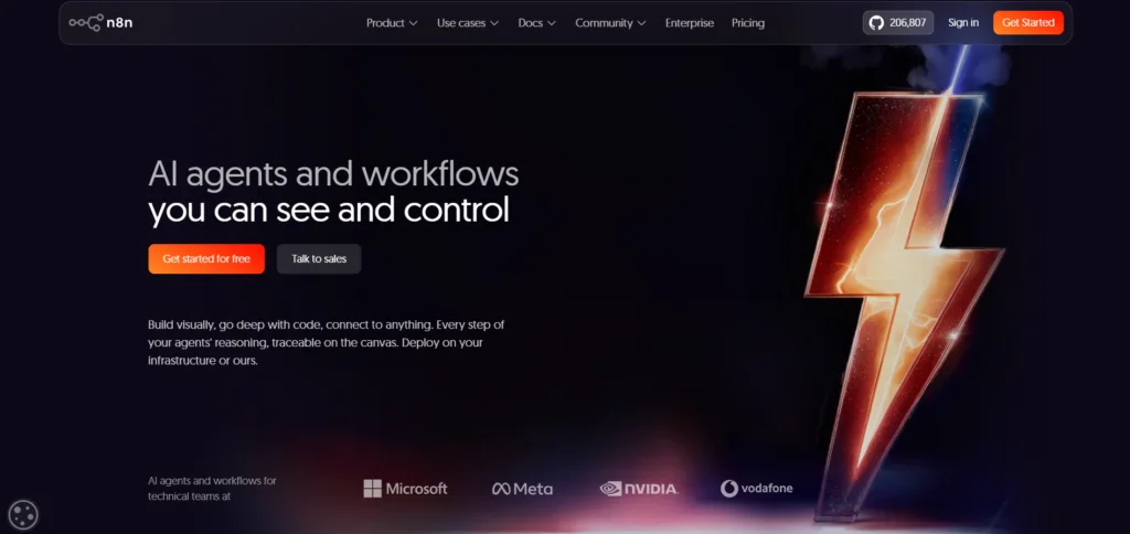 n8n main page