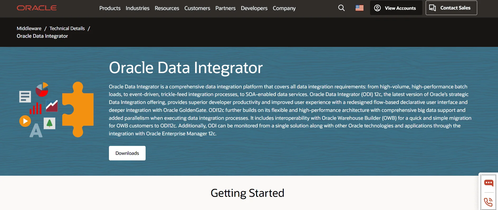 Oracle Data Integrator main page