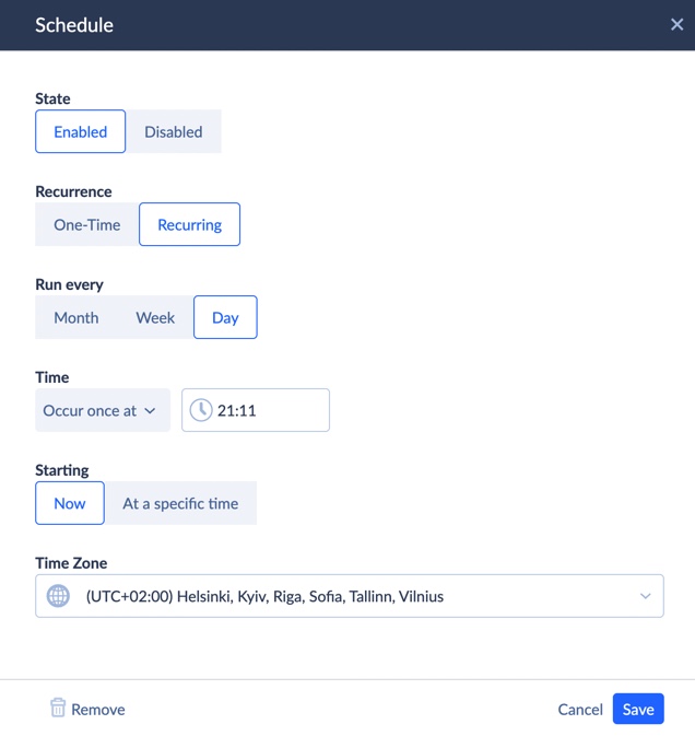 How to schedule an integration in Skyvia Skyvia Scheduling