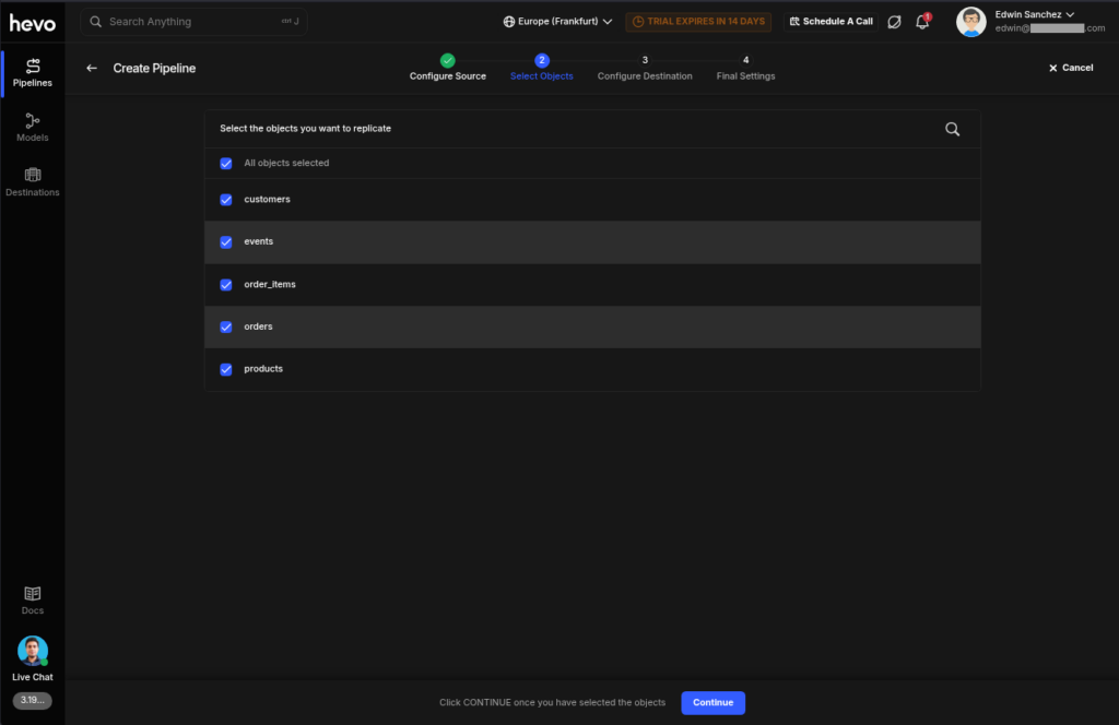 Hevo Data PostgreSQL objects