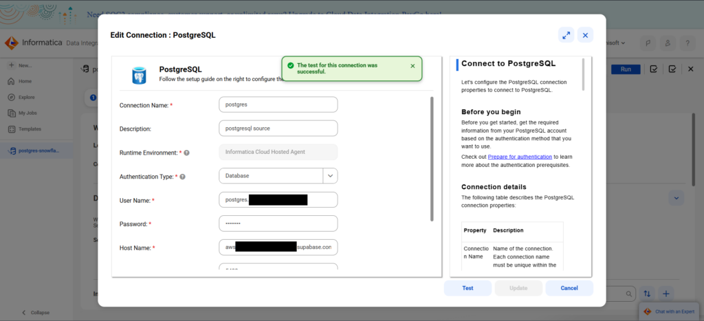 Informatica PostgreSQL connection