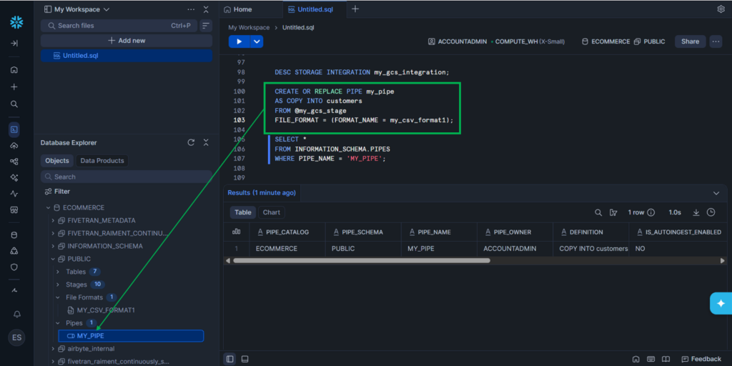 Snowflake’s Database Explorer