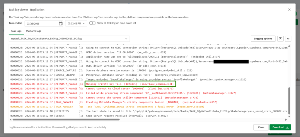 Qlick Talend mistake