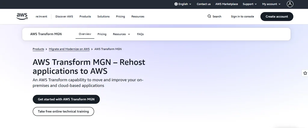 AWS Transform MGN