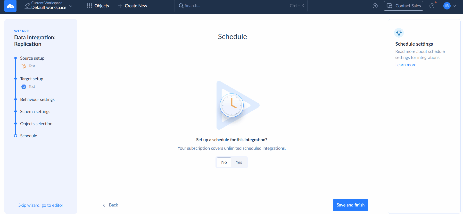 How to Schedule a Replication in Skyvia GIF Scheduling a Replication in Skyvia