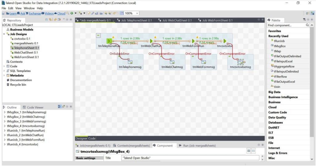 Talend dashboard