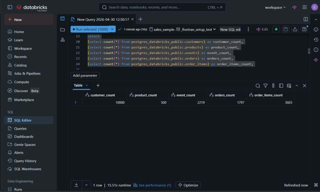 Databricks data rows
