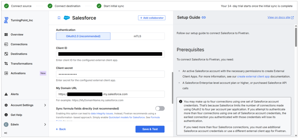 Setting Up the Salesforce to Databricks Data Pipeline in Fivetran