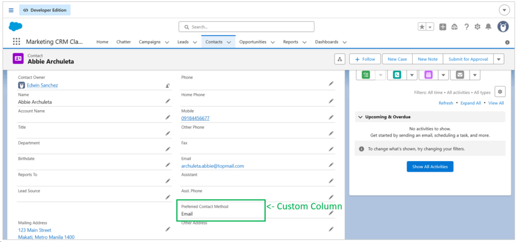 Salesforce Contact object