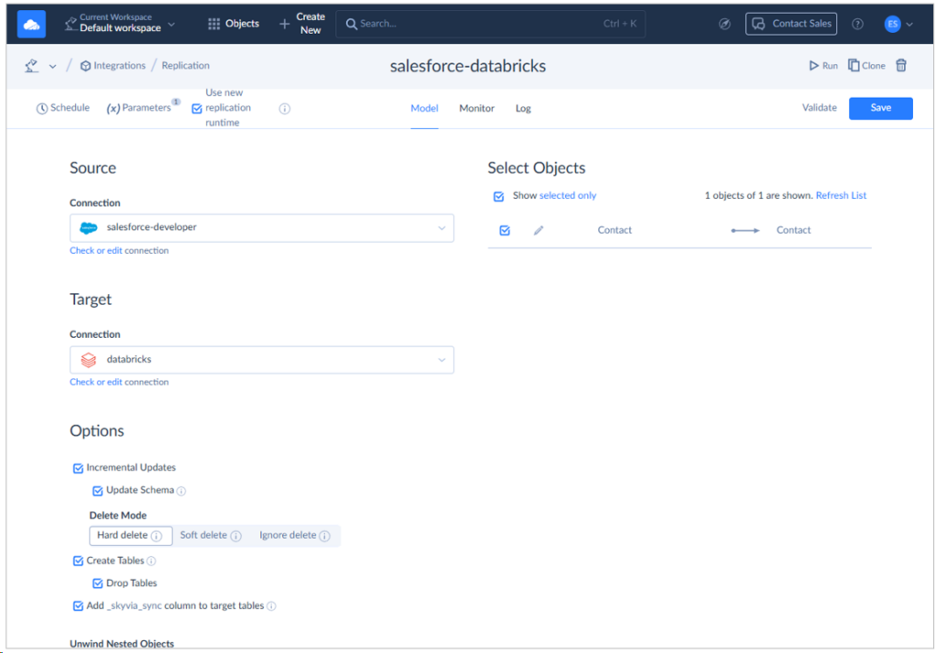 Salesforce Databricks integration by Skyvia