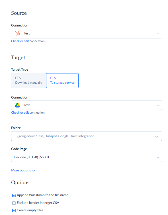 HubSpot to Google Drive integration
