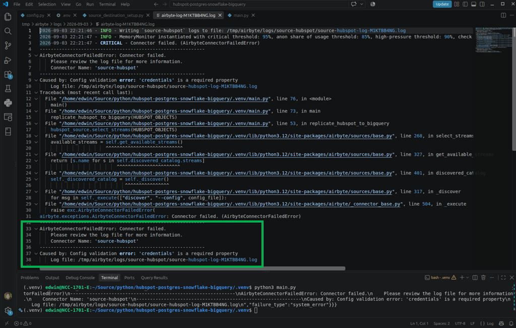 The runtime error when docker_image=True is not explicitly set in Airbyte