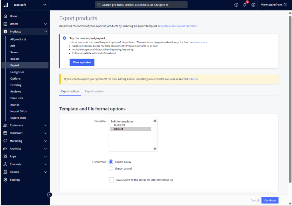 Export Files from BigCommerce to Google Drive Manually