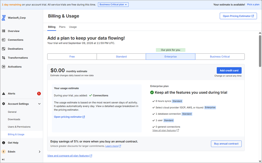 Fivetran billing