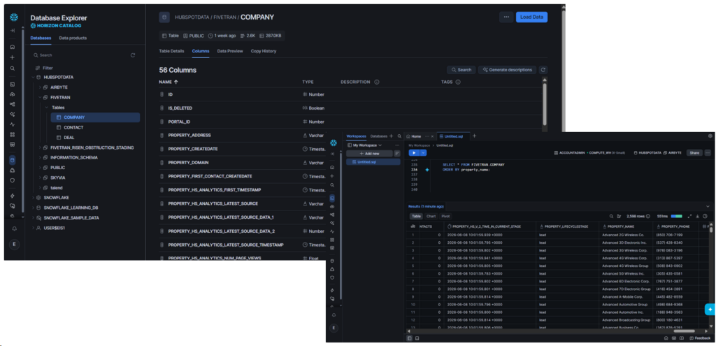 Fivetran Database Explorer