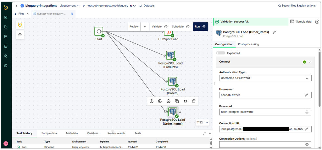 Matillion pipeline setup: PostgreSQL