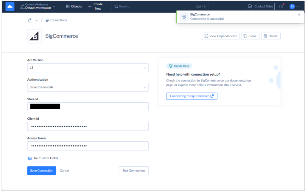Skyvia connection for BigCommerce
