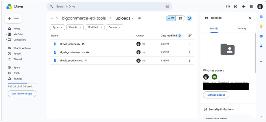 Google Drive export by Skyvia