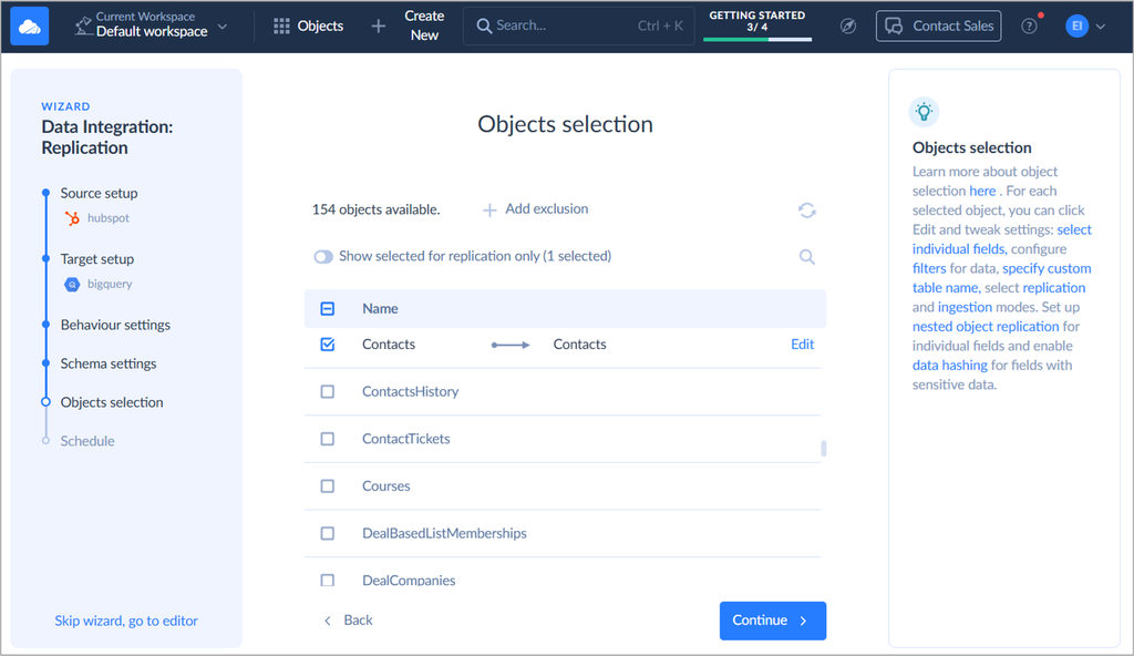 Skyvia Replication Wizard