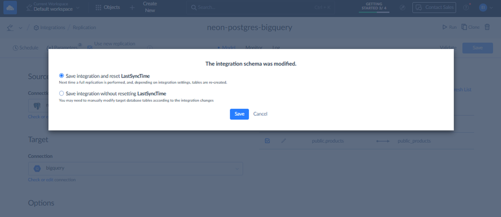 Skyvia task editor data schema modified