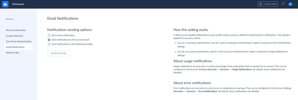How to set/change email notifications in Skyvia Email Notification in Skyvia