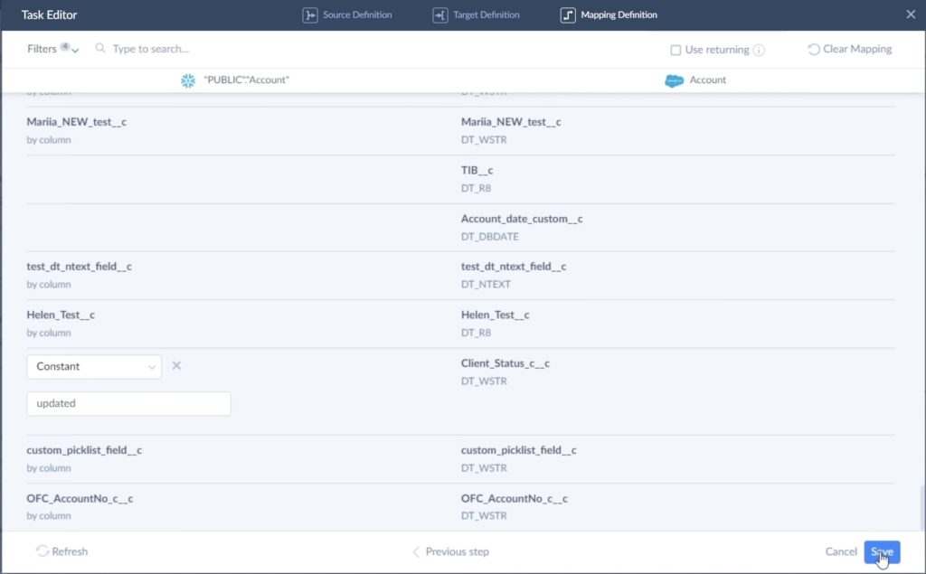 How to map a source to target in Skyvia Source and Target Mapping in Skyvia