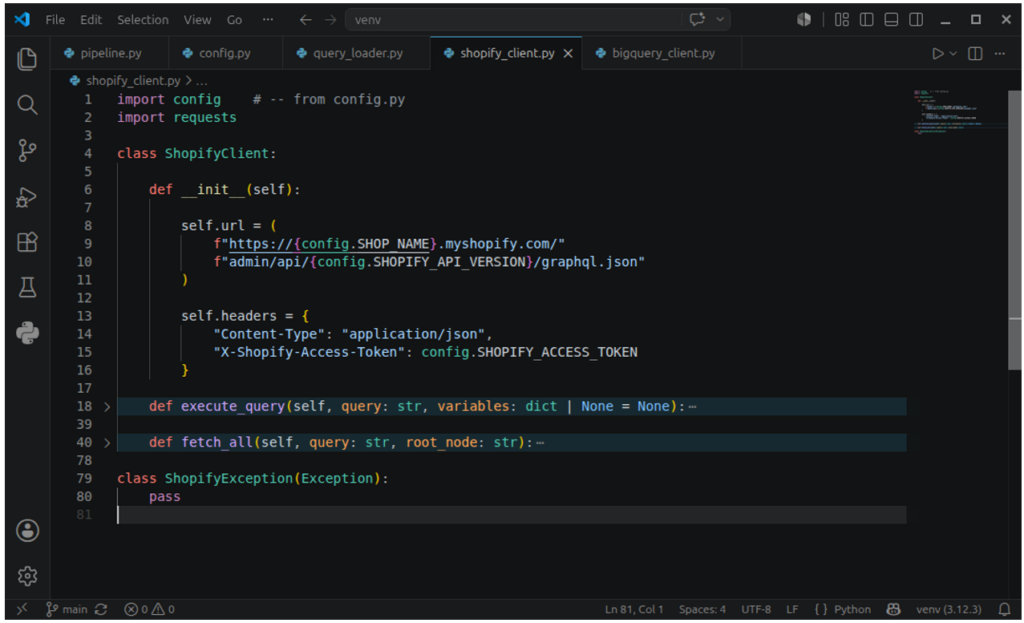 The Shopify Client Class
