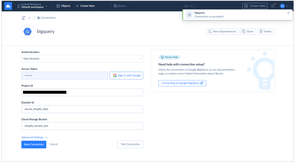 Google BigQuery connector by Skyvia