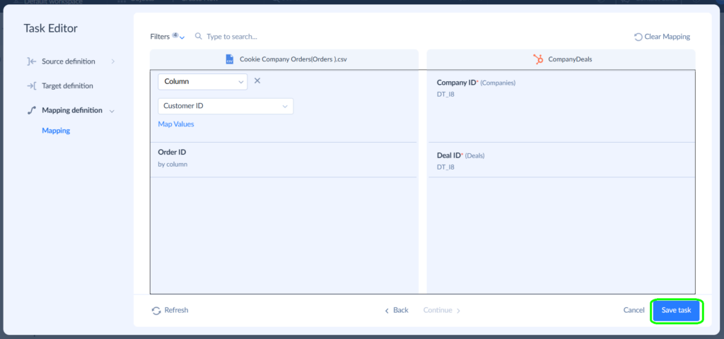 SharePoint to HubSpot mapping in Skyvia