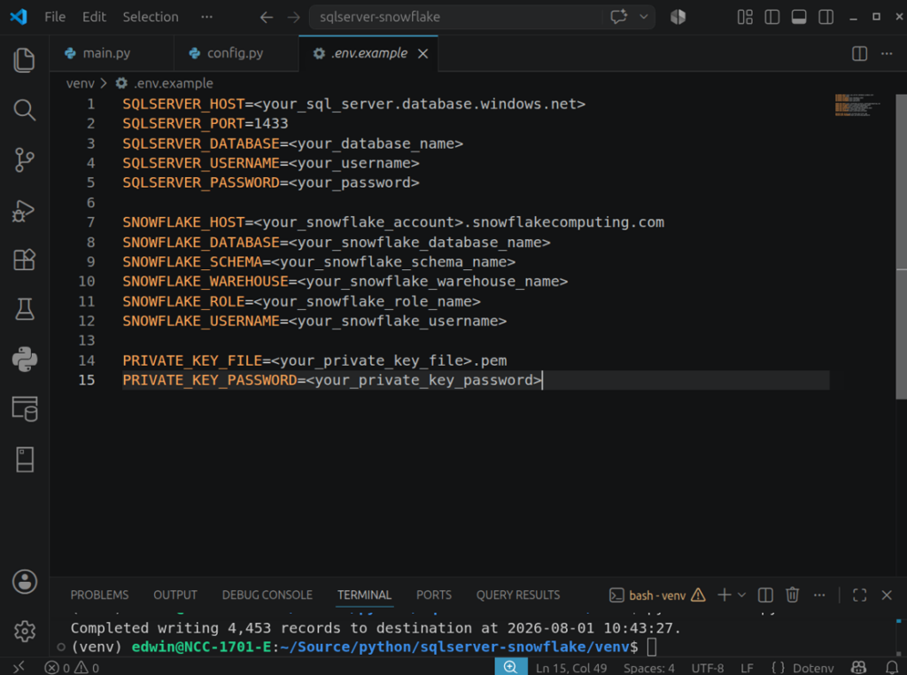 Preparing the SQL Server to Snowflake Pipeline Using PyAirbyte