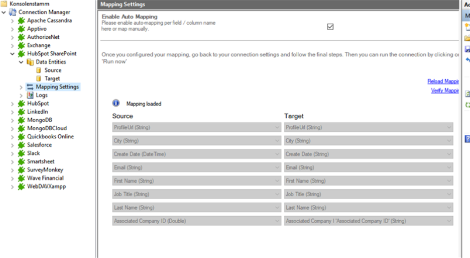 Mapping Settings in Layer2 for SharePoint to HubSpot integration
