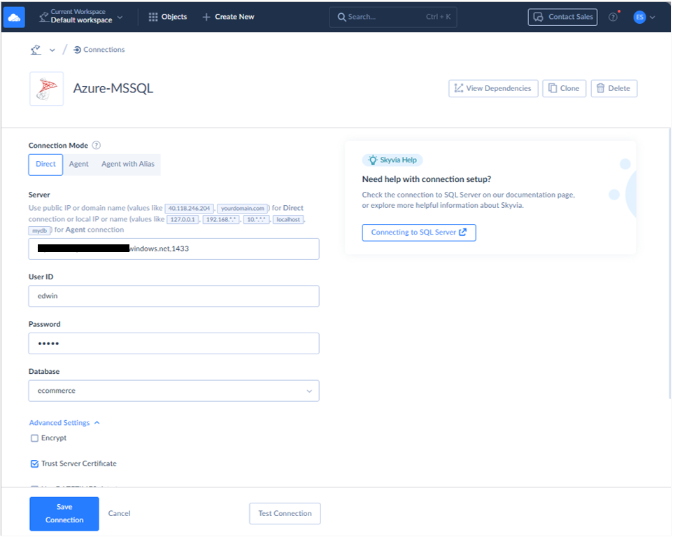 Azure connector by Skyvia