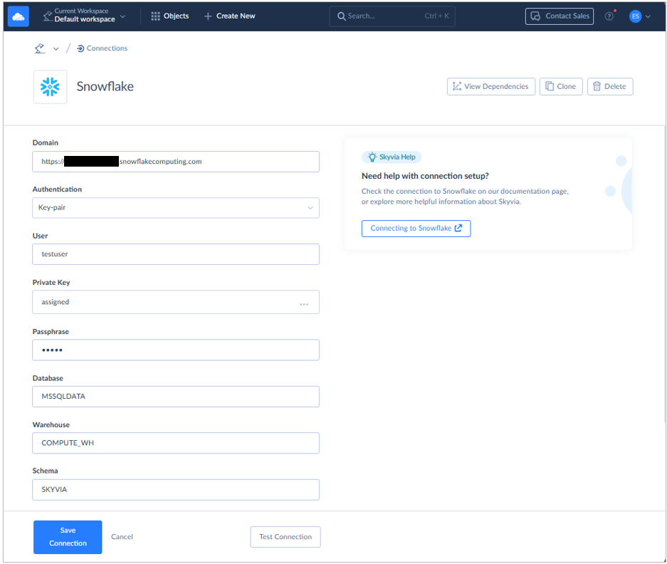 Snowflake connector by Skyvia