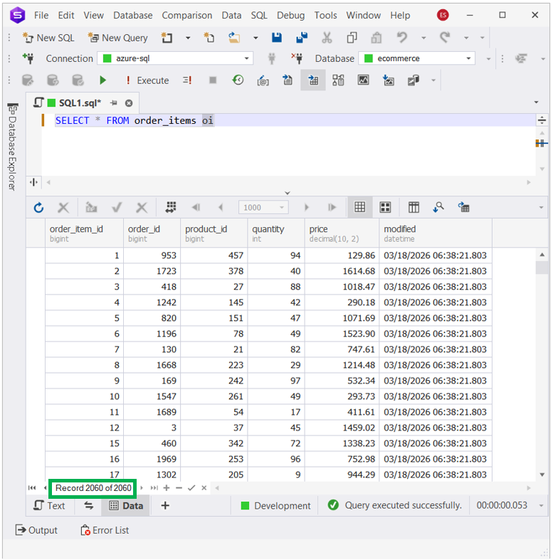 SQL Server Sample Dataset