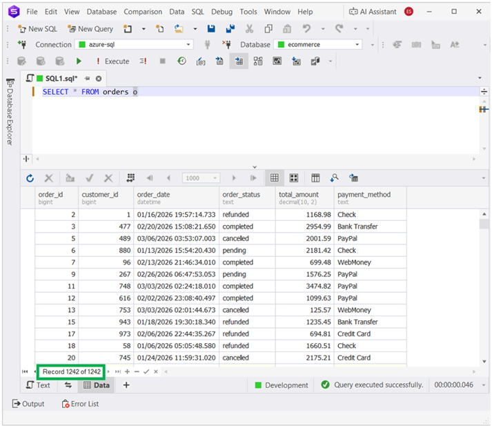 SQL Server Sample Dataset