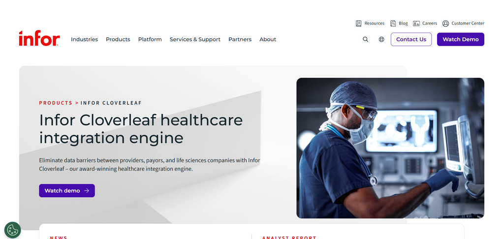 Infor Cloverleaf main page