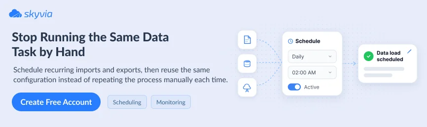 Data loader csv to sql middle option 3