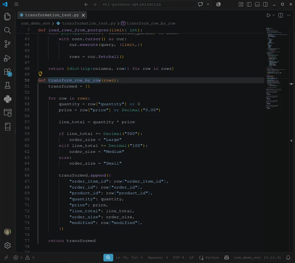 Python transform row-by-row