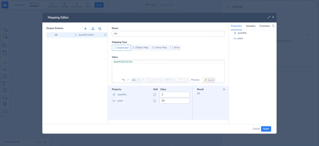 Skyvia Data Flow mapping Editor