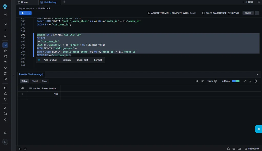 Snowflake pushdown SQL