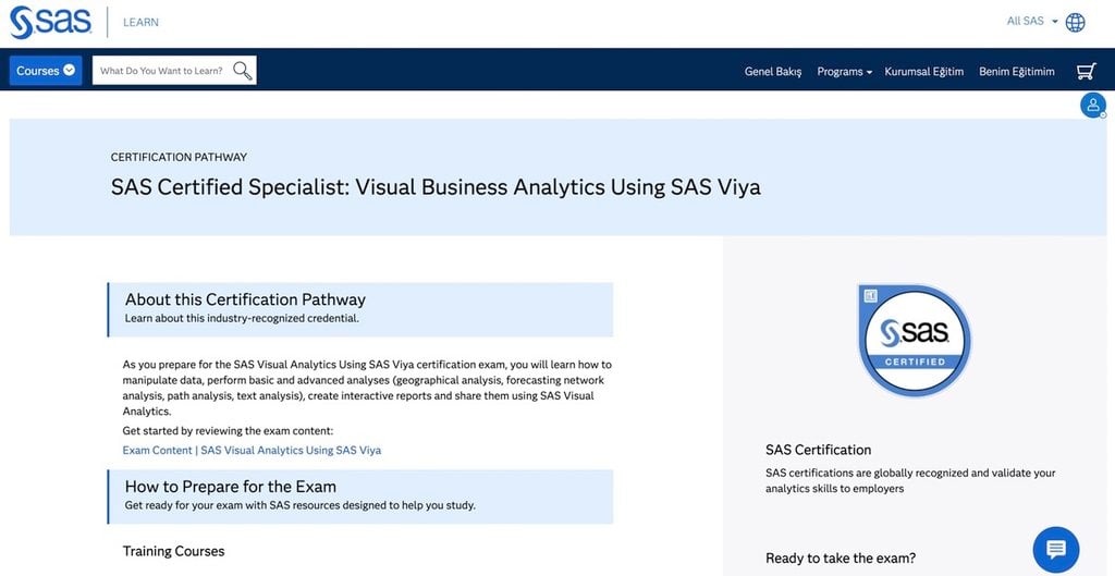 SAS Certified Specialist: Visual Business Analytics Using SAS Viya