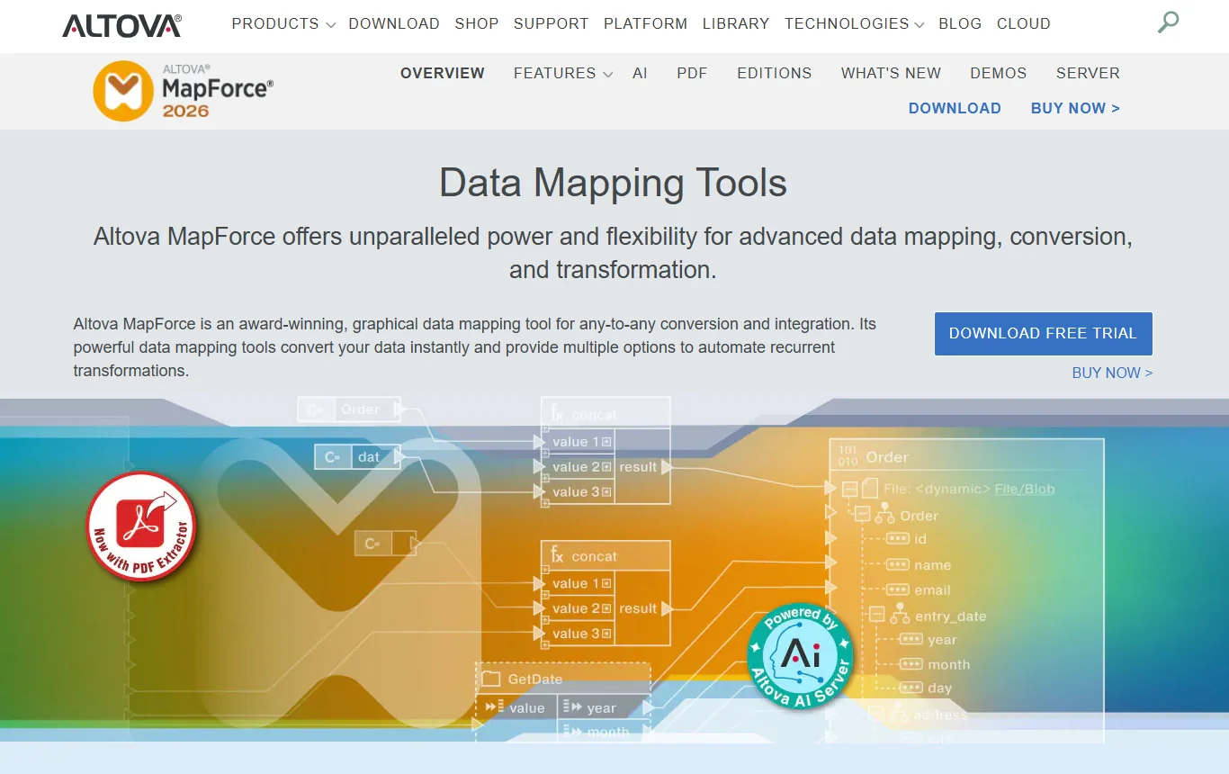 Altova MapForce main page