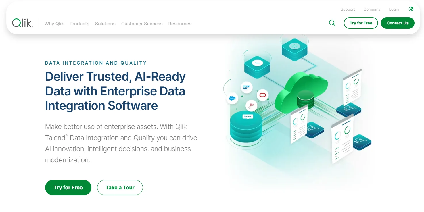 Qlik Talen Cloud main page