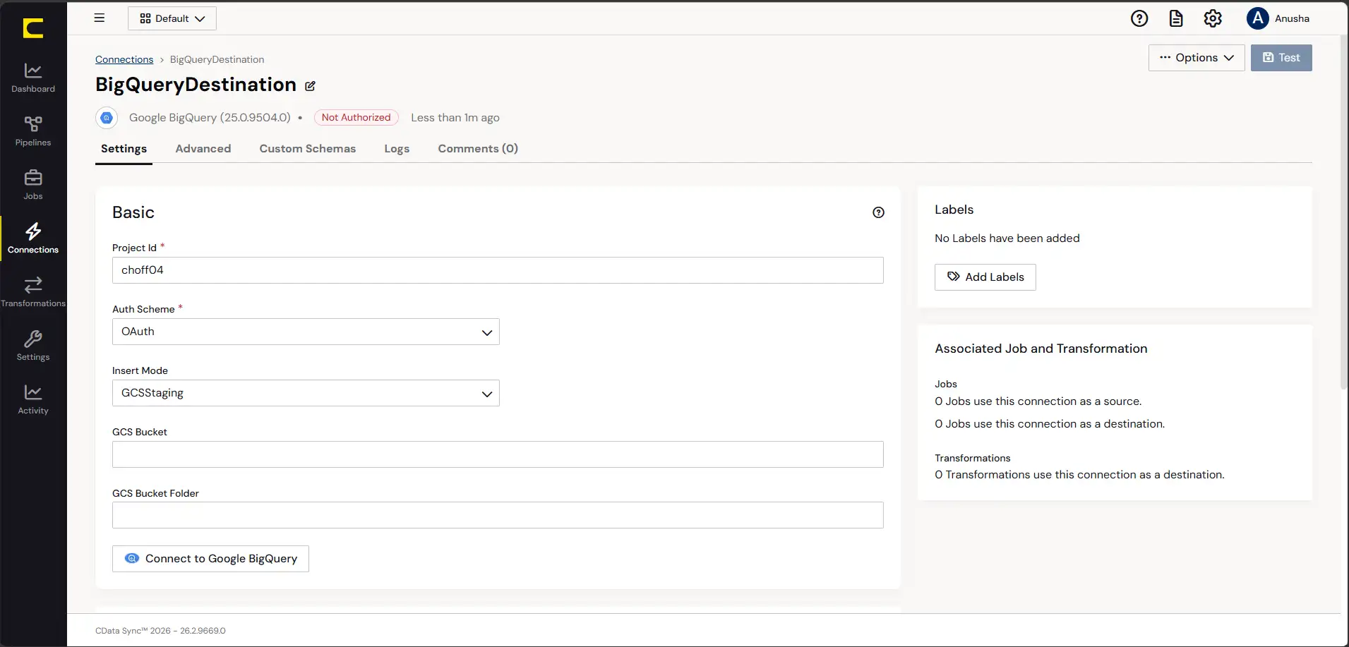 How to Setup BigQuery as a Destination in CData