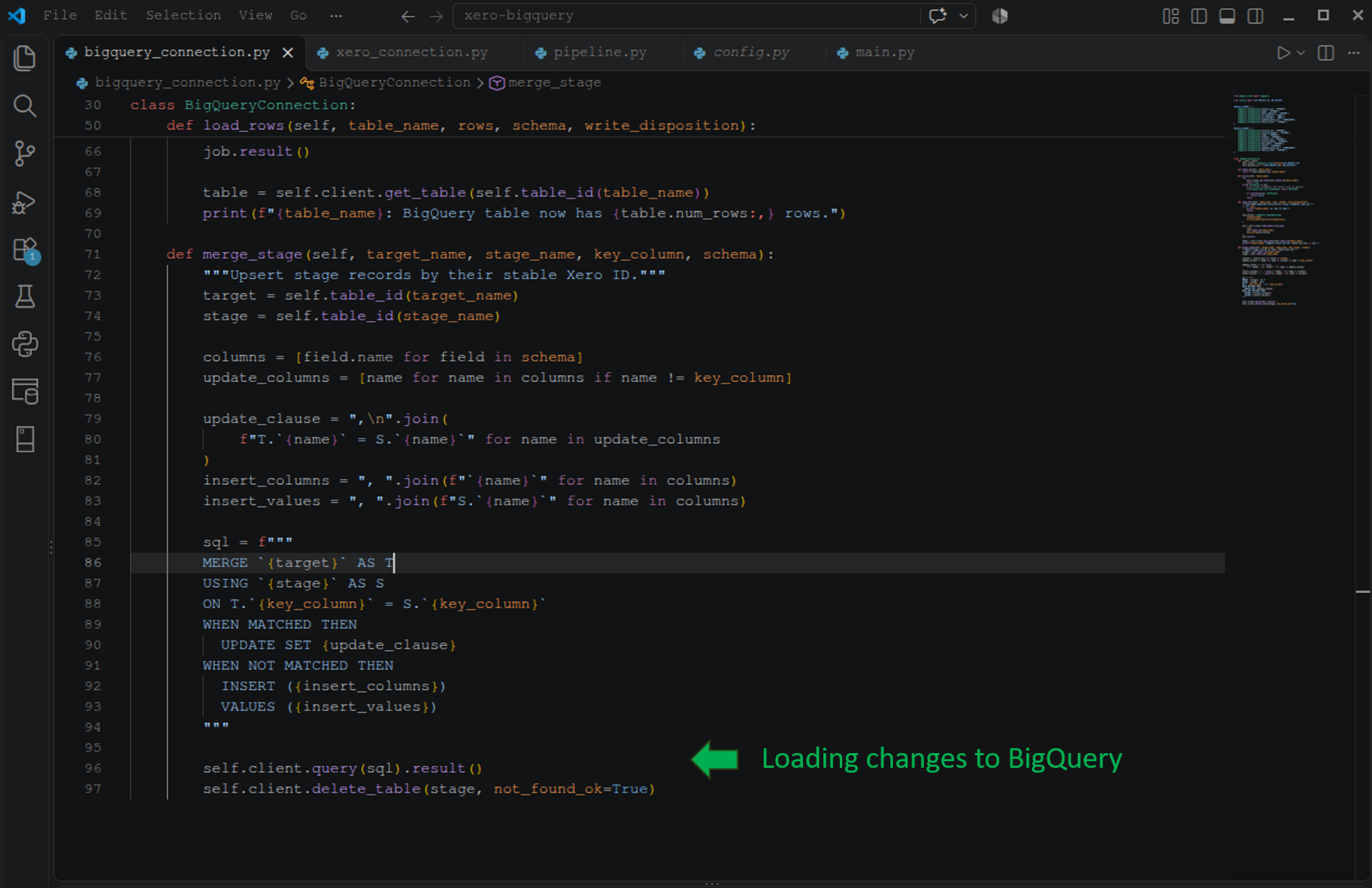 Loading new and modified rows in BigQuery using MERGE.