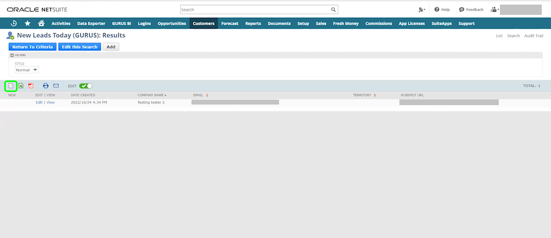 How to start CSV export in NetSuite