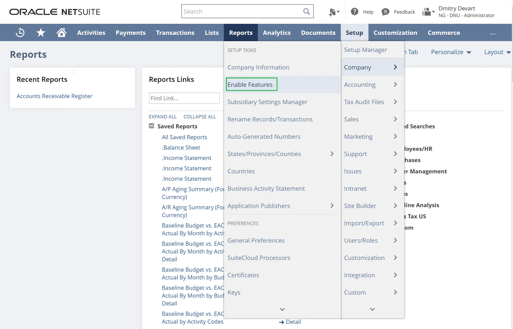 How to Enable Features in NetSuite